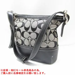 ※併売商品※◆中古状態良好◆COACH【コーチ】シグネチャーハンドバッグ キャンバス レザー グレー ブラック ワンショルダー レディース　M1778