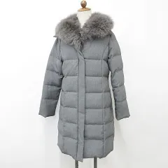 ビアッジョブルー Viaggio Blu コート ダウンコート ロング ファー衿 フォックス ジップアップ 比翼 グレー 2のサムネイル