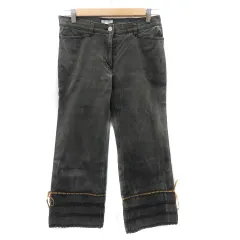 レストローズ L'EST ROSE デニムパンツ ジーンズ ストレートパンツ アンクル丈 ウォッシュ加工 レース 無地 2 ダークグレー /YK10のサムネイル