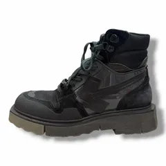 OFF-WHITE アロー レースアップ ブーツ オフホワイト ブラック 43 28cm （15154M）
