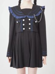Amilige セーラーカラーサイドあきジャージワンピース - メルカリ