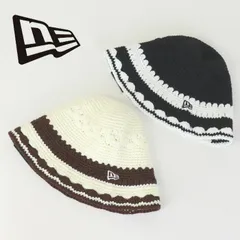 ニューエラ NEW ERA クロシェニットボーダーバケットハット 14744712/14744713 帽子 バケハ ロゴ刺繍 レディース メンズ 2026春夏