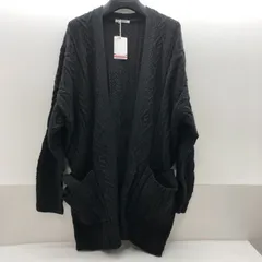 【タグ付き/美品】BAYFLOW レディース ケーブル編み ニットカーディガン Sサイズ ブラック 黒 アラン柄 ベイフロー KSKY26-1641のサムネイル