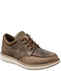 エルエルビーン メンズ シューズ スニーカー レザー LLBean Mens Stonington WaterResistant Leather Moc Toe Sneakers Dark Cocoaのサムネイル
