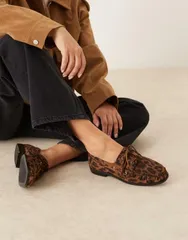 エイソス レディース シューズ デッキシューズ スエード レース ASOS DESIGN Muse laceup boat shoes in leopard suedette Leopard suedのサムネイル