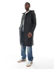 エイソス メンズ アウター ジャケット・ブルゾン ASOS DESIGN longline windbreaker Black ブラック