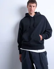 トップマン メンズ アウター パーカー・スウェット オーバーサイズフィット パーカー Topman heavyweight oversized fit hoodie Black ブラックのサムネイル
