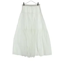 美品 Calvin klein カルバンクライン マキシ丈 フレアスカート M ホワイト レディース 古着のサムネイル