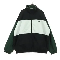 FILA フィラ ナイロン マルチカラー ワンポイントロゴ 長袖 ジップ ブルゾン L ブラック メンズ 古着のサムネイル
