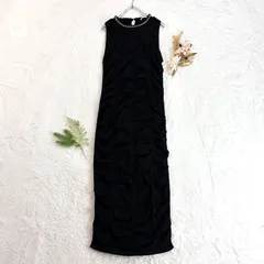 ZARA ザラ シャーリング ノースリーブ ロング ワンピース ブラック 黒 レディース USA M