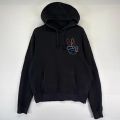 古着 アディダス adidas パーカー プルオーバー プリント スウェット   ブラック系 メンズ