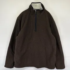 古着 オービス ORVIS ニット ハーフジップ 袖ロゴパッチ プルオーバー  ボアライナー 厚手 M  ブラウン系 メンズのサムネイル
