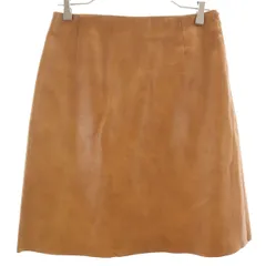 A.P.C. アーペーセー フランス製 牛革レザー ミディスカート M ブラウン レディース 古着