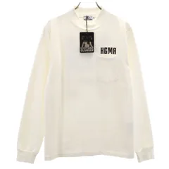 未使用 HYSTERIC GLAMOUR ヒステリックグラマー 日本製 バックプリント 長袖 モックネック Tシャツ S ホワイト ロンT メンズ 古着