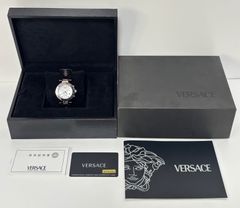稼働品】ヴェルサーチ クロノグラフ 純正ベゼル3種 Gカードほか付属品 