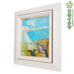 M▽野々村晃 油彩 絵画 額縁 F4 近江路 待春 蒲生 (38222) 中古】【真作】M▽野々村晃 油彩 絵画 額縁 F4 近江路 待春 蒲生