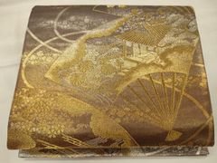 V3471 ○高級 正絹 錦秀松鶴遊文 引箔全通 袋帯 - メルカリ