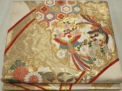 P3507 ○高級 正絹 唐織 六通 袋帯 華文 花文 - メルカリ