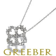  ダイヤ ダイヤモンド 0.30ct フラワー ネックレス K18WG #194071