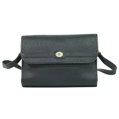 本物 クリスチャン ディオール Christian Dior ハニカム柄 ショルダーバッグ ポシェット PVC ブラック バッグ 中古・