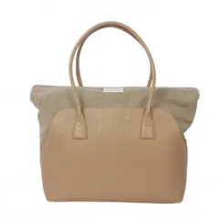 メゾンマルジェラ Maison Margiela 24SS 5AC ショッピングバッグ ミディアム トートバッグ レザー キャンバス ベージュ SB1WC0012