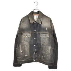 ACNE STUDIOS アクネ ストゥディオズ 25FW Distressed Splatter Oversized Denim Jacket オーバーサイズ ペイント デニム ジャケット FN-UX-OUTW000073 C90190 S グレー メンズのサムネイル