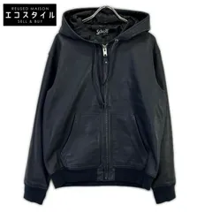 SCHOTT　ショット　3111054 ネイビー レザー パーカー　L