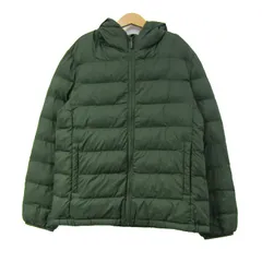 ユニクロ 中綿ジャケットジャンパーアウター ライトウォームパデットパーカ キッズ 男の子用 150サイズ カーキ UNIQLO 【中古】