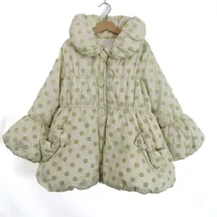 メゾピアノ ダウンジャケット ジャンパー アウター ドット柄 キッズ 女の子用 140サイズ ベージュ Mezzo Piano 【中古】