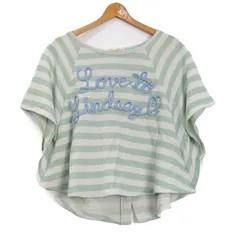 リンジィ スウェット トレーナー トップス カットソー ボーダー柄 キッズ 女の子用 L(160)サイズ 緑×白 Lindsay 【中古】のサムネイル