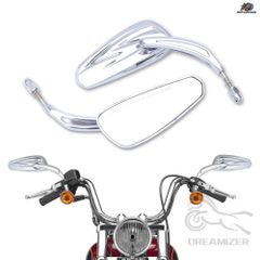 オートバイクバックミラー (クロム-HL)-8 mmハンドルバー透かし彫