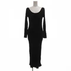 B&Y ユナイテッドアローズ BEAUTY&YOUTH ビューティー&ユース コットンリブ タイト マキシワンピース Uバック 黒 ブラック /UO ■GY54