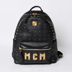 MCM エム シー エム ミニリュック デイパック ポーチ ヴィセトス スタッズ レザー  ブラック 美品 中古 4b013316のサムネイル