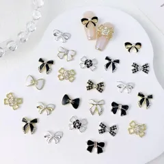 ネイルパーツ リボン ハート 蝶結び ネイルデコパーツ 立体 3D ネイルアート メタルパーツ ジュエリーパーツ 人気 ネイルデザイン おしゃれ アクセサリーパーツ (メタルリボン14個)
