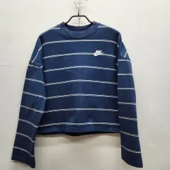 ナイキ ロゴ刺繍 ストライプ クロップド ロングスリーブ M(XL)