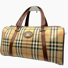バーバリー Burberry ボストンバッグ ノバチェック キャンバス レザー