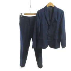 ザラ ZARA スーツ フォーマル セットアップ 紺 ネイビー 13-14 ジャケット シングル スラックス パンツ センタープレス/HW