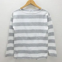 g■エーグル/AIGLE ロンＴ/カットソー ボーダー柄【Ｍ】白灰/men's/2【中古】■