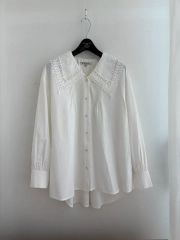 美品 トゥモローランドコレクション スタンドネックレースブラウス