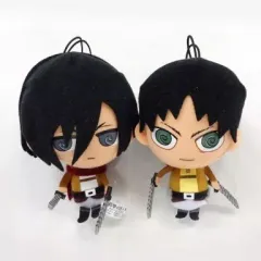 【中古】キーホルダー・マスコット(キャラクター) 全2種セット エレン＆ミカサ マスコットぬいぐるみ 「進撃の巨人」