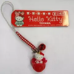 【中古】キーホルダー・マスコット(キャラクター) キティ チューリップ 根付け(レッド/シルバー) 「ハローキティ」 富山限定