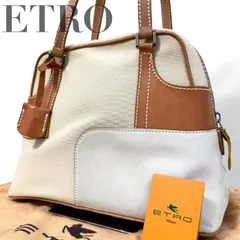 ☆★ETRO　エトロ★トートバッグ　キャンバス　レザー　ベージュ　保存袋　鍵付き　カード付き★♯2512のサムネイル