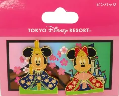 【中古】バッジ・ビンズ ミッキー＆ミニー(ひな祭り2014) ピンバッジ 「ディズニー」 東京ディズニーリゾート限定