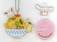 【中古】アクリルスタンド・アクリルパネル シナモン＆ポムポムプリン＆ポチャッコ(丼) 「サンリオキャラクターズ シークレットアクリルスタンド 大盛りデザイン」