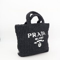 PRADA クロシェ ラフィア トートバッグ スモール 正規品 - メルカリ