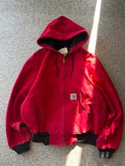 90s USA 製 Carhartt ダックアクティブ ジャケット クリムゾン レッド 