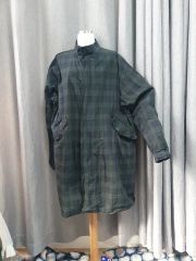 MACHATT チェックバンドカラーシャツ グレー×カーキ系】 - メルカリ