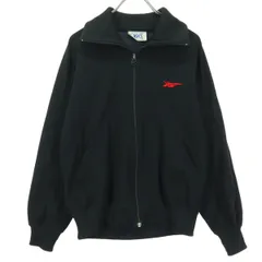 asics アシックス 90s オールド ワンポイントロゴ 長袖 トラックジャケット S ブラック ジャージ レディース 古着のサムネイル