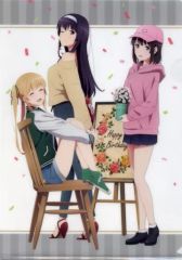 [중고] 클리어 파일 사와무라 · 스펜서 · 에리나즈 & 카토 메구미 & 카스미가오카 시바 신작 일러스트 A4 클리어 파일 에리시들 생일 2022ver