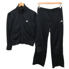 アディダス adidas セットアップ トラックジャケット ジャージ ブルゾン パンツ ストライプ S 黒 ブラック AQ2002